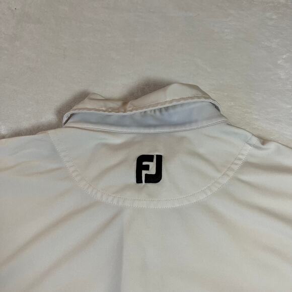 FootJoy Stripe Color Block Short Sleeve Self Collar Polo Size L Golf Lightweight - Picture 5 of 10